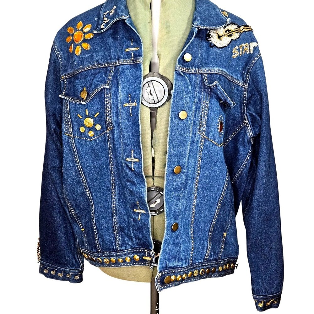 Womans' Mississippi Banks Boho-chic western button up music star denim jacket S